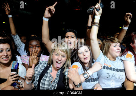 The crowd during the Orange RockCorps concert at the Royal Albert Hall in south west London. Stock Photo