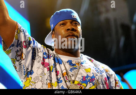 Busta Rhymes performs during the Orange RockCorps concert at the Royal Albert Hall in south west London. Stock Photo