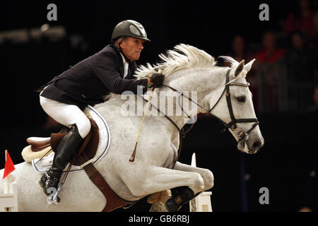 Netherland's Jurgen Stenfert riding BMC Naomie competes in the Bob Hurford Memorial Cup during day four of the Horse of the Year Show at the NEC in Birmingham. Stock Photo