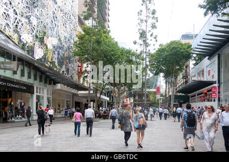 Queen Street Mall, Brisbane City, Brisbane, Queensland, Australia Stock Photo