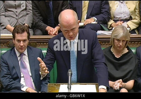 Conservative Party Shadow Foreign Secretary William Hague during Prime Ministers Questions at the House of Commons in London.