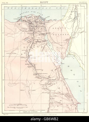 EGYPT: Showing Ancient place names. Nile Valley. Britannica 9th edition 1898 map