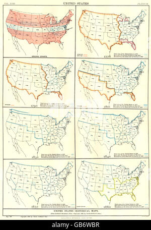 Map of the United States in 1830 - Usa Historicaloriginal Grants In 1776 1790 1810 1830 1840 1850 1860 Gb6wbr