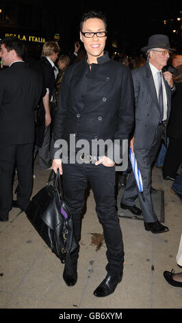 Gok Wan arrives at The Story of James Bond: A Tribute to Ian Fleming held at the Palladium Theatre, London. Stock Photo