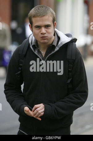 Daniel Wadham outside Winchester Crown Court where he is accused of conspiracy to blackmail. Stock Photo