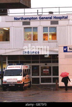 A general view of Northampton General Hospital where a man died today after apparently shooting himself on a hospital ward. Stock Photo