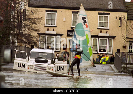 Weather - Boroughbridge Flooding - North Yorkshire - 1995 Stock Photo