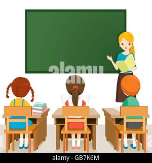 Teacher in classroom cartoon Stock Vector Image & Art - Alamy