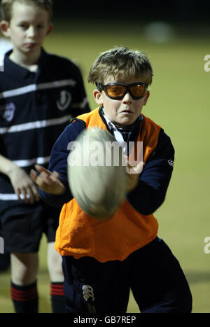 Young rugby fans during the community day at the St Machar Academy Stock Photo