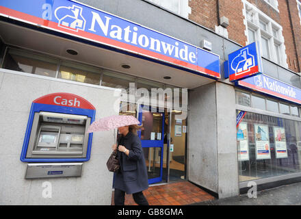 A branch of the Nationwide Building Society on Putney High Street in south west London. Nationwide Building Society have today reported a drop in its pre-tax profits. Stock Photo