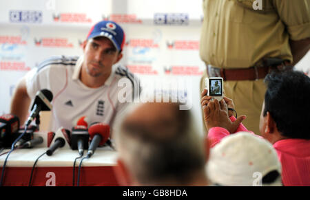 Cricket - England Press Conference - Madhavrao Scindia Cricket Ground - Rajkot Stock Photo