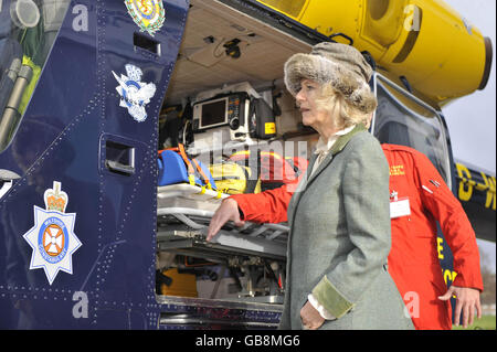 The Duchess of Cornwall visits the Wiltshire Air Ambulance Stock Photo