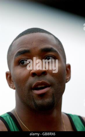 Athletics - Norwich Union AAA World Championships Trials. Darren Campbell after the men's 100m Stock Photo