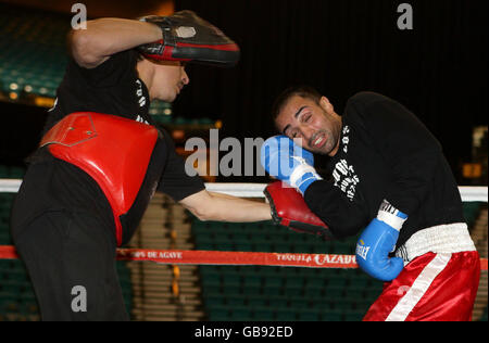 Boxing - Paulie Malignaggi Arrival and Media Work Out - MGM Grand Hotel Stock Photo