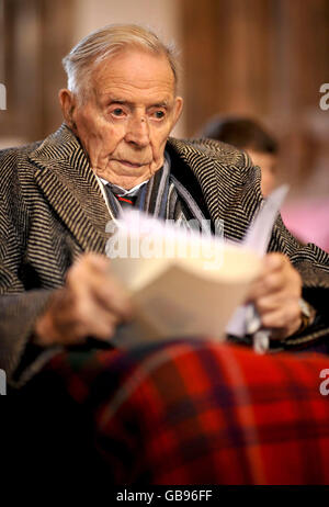 Britain's last surviving veteran from the First World War, Harry Patch, 110, during a ceremony at a memorial service at St Cuthberts church in Wells, Somerset. Stock Photo