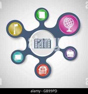 School infographic templates with connected metaballs, stock vector Stock Vector