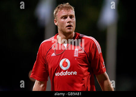 Cricket - Stanford Super Series - England v Middlesex - Stanford Cricket Ground. England's Andrew Flintoff during the Stanford Super Series match at Stanford Cricket Ground, Coolidge, Antigua. Stock Photo