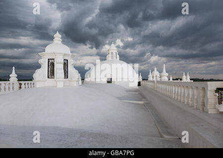 View of the domes of the Cathedral of Leon on a stormy day, Nicaragua Stock Photo