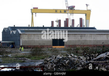 Titanic Signature Project. A general view of the site near Queen's Quay, in east Belfast, where the Titanic was built. Stock Photo
