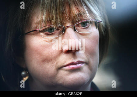 Home Secretary Jacqui Smith at the West Wing Arts Centre in Slough, Berkshire, where she has been launching high visibility jackets for criminals on community service. Meanwhile the Home Secretary has insisted officers were investigating a 'systematic series of leaks' of potentially sensitive Home Office material when senior Tory MP Damian Green was arrested last week. Stock Photo