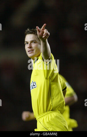 Soccer - FA Barclaycard Premiership - Southampton v Charlton Athletic. Charlton Athletic's Scott Parker celebrates his goal Stock Photo