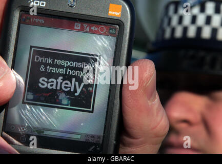 Police launch campaign against Christmas drink driving Stock Photo