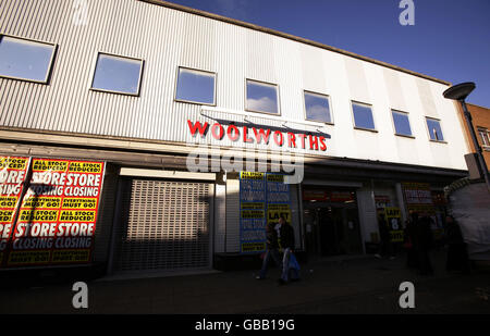 A branch of Woolworths, 115 High Street in Walthamstow, east London, which is due to close in the New Year. Stock Photo