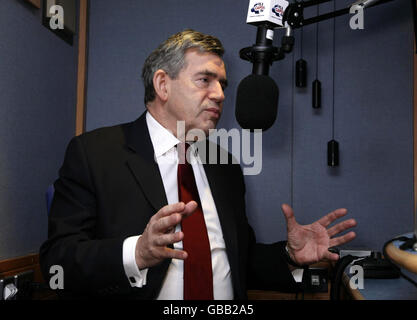 Gordon Brown Opens Global Radio Headquarters - London Stock Photo