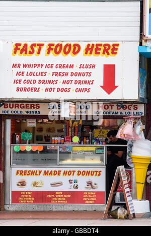 Fast food outlet on the promenade in Blackpool, Lancashire, UK