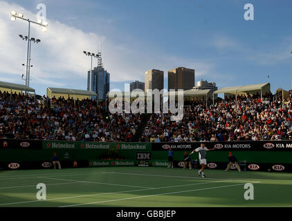 Tennis - Australian Open 2004 - Third Round. Tim Henman in action Stock Photo