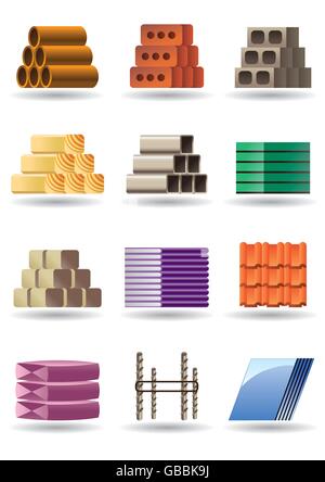 Building and constructions materials - vector illustration Stock Vector