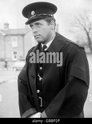 Actor Patrick McGoohan - television's 'Danger Man' - wears a prison warders uniform for his new film 'The Quare Fellow'. Stock Photo