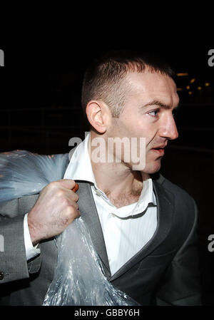 Former world boxing champion Scott Harrison leaves Barlinnie Prison in Glasgow after he was jailed for drink-driving and assault charges. Stock Photo