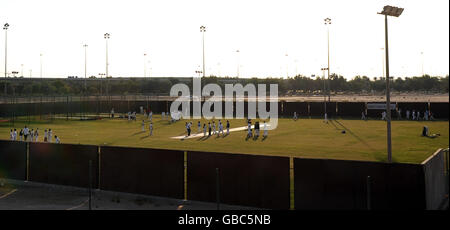 Cricket - Local amateur match - Near Sheikh Zayed Stadium - Abu Dhabi. General view of the training facility at the Sheikh Zayed Stadium in Abu Dhabi, United Arab Emirates Stock Photo