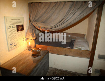 The bed Robbie Burns was born in at Burns Cottage in Alloway, South Ayrshire. Stock Photo