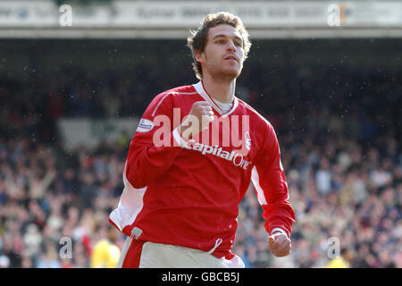 Nottingham Forest's Gareth Williams celebrates scoring the opening goal of the game Stock Photo
