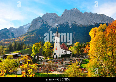 Dorfkirche, Gebirge, Grainau, Bayern, Deutschland Stock Photo