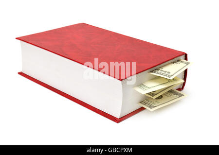 dollars in book isolated on a white Stock Photo