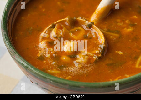 Bowl with moroccan harira soup close up Stock Photo