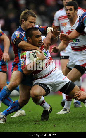 Rugby League - Engage Super League - Wigan Warriors v Wakefield Wildcats - JJB Stadium Stock Photo