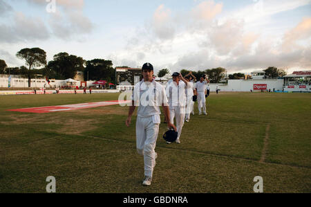 Cricket - Third Test - Day Five - West Indies v England - Antigua Recreation Ground. England's Andrew Strauss leaves the field after drawing the third test at the Antigua Recreation Ground, St Johns, Antigua. Stock Photo