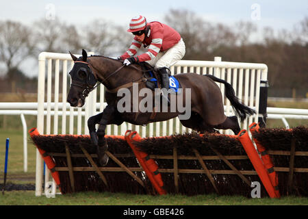 Horse Racing - Market Rasen Racecourse. Cherokee Star ridden by jockey Tom Messenger during The Eric & Lucy Papworth Novices' Hurdle Race (class 3) Stock Photo
