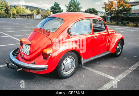 transport / transportation, car, vehicle variants, Volkswagen, VW Beetle 1300, side view from behind, alone on a parking space, Germany, 1980s, Additional-Rights-Clearences-Not Available Stock Photo