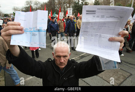 Protest march in Dublin Stock Photo