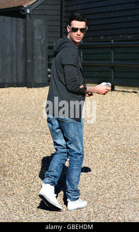 Jack Tweed, the fiance of Jade Goody, arrives at her home in Upshire, Essex, on the eve of their wedding. Stock Photo
