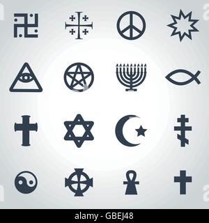 Vector black religious symbols set Stock Vector Image & Art - Alamy