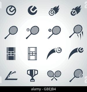 Tennis ball. Black icon set vector graphics illustration isolated ...