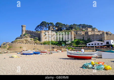 Villa Vella, Tossa de Mar, Costa Brava, Catalonia, Spain Stock Photo