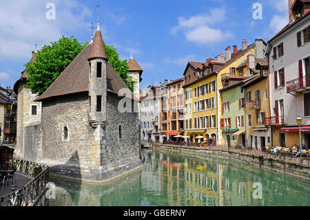 Palais de l'Isle, museum of local history, river Thiou, Annecy, Department Haute-Savoie, Rhone-Alpes, France / Centre d'Interpretation de l'Architecture et du Patrimoine Stock Photo