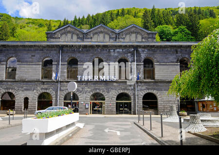 Thermal springs, Mont-Dore, Departement Puy-de-Dome, Auvergne, France / Thermes Stock Photo